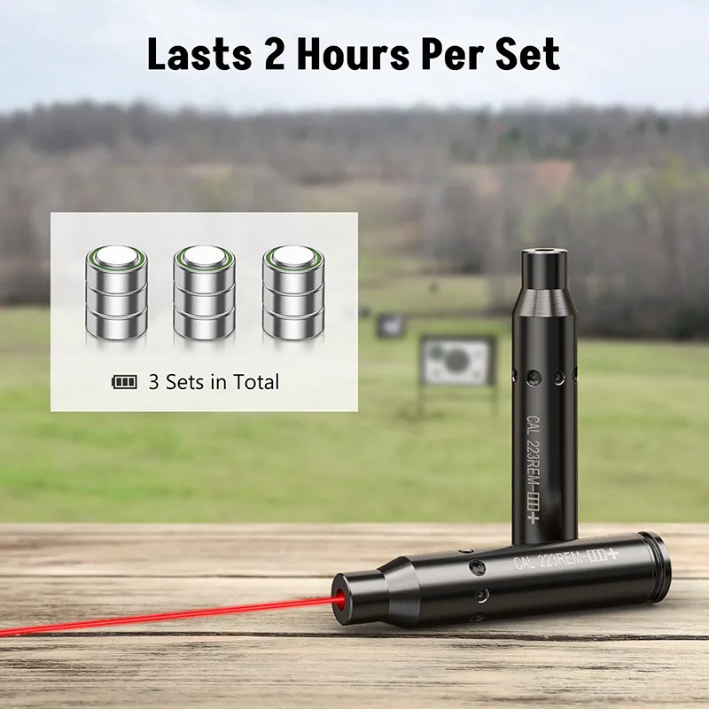 

Tactical Bore Sight Laser 223 Red Laser Cartridge Bore Sighter for Outdoor Sports Hunting Sighting Bullet Toy Accessories Black