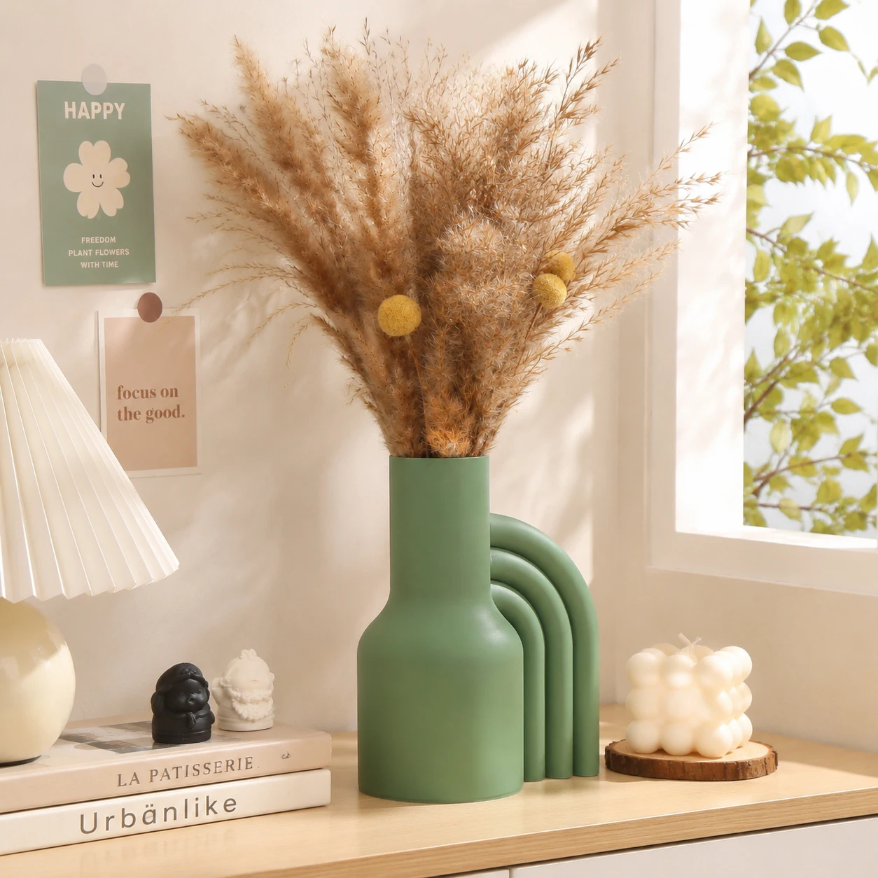 Cross-border Art Flower Vase, Nordic Geometric Arch Spliced Irregular Vase for Home Living Room Dried Fresh Flower Tabletop Deco