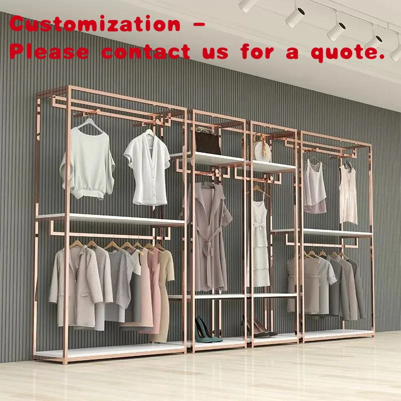 custom.Retail Store Fixture Hanging Clothes Custom Lady Shop Design Metal Clothing Dress Display Rack