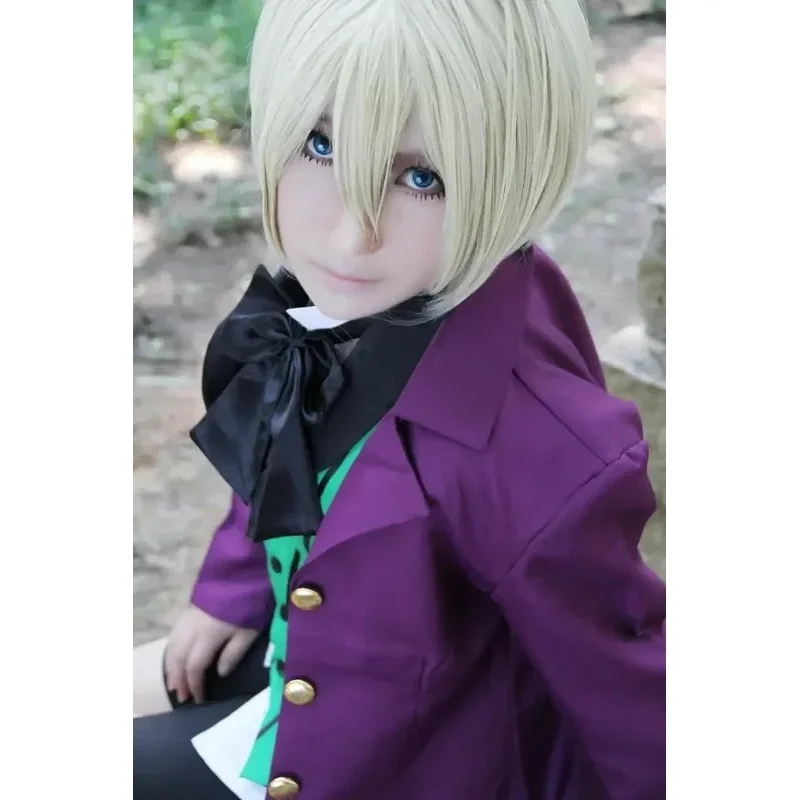♥ 2026 New Anime Black Butler 2 Kuroshitsuji Alois Trancy Uniform Outfits Cosplay Costumes Full Set (Outer + Vest + ★ Look at me view 2