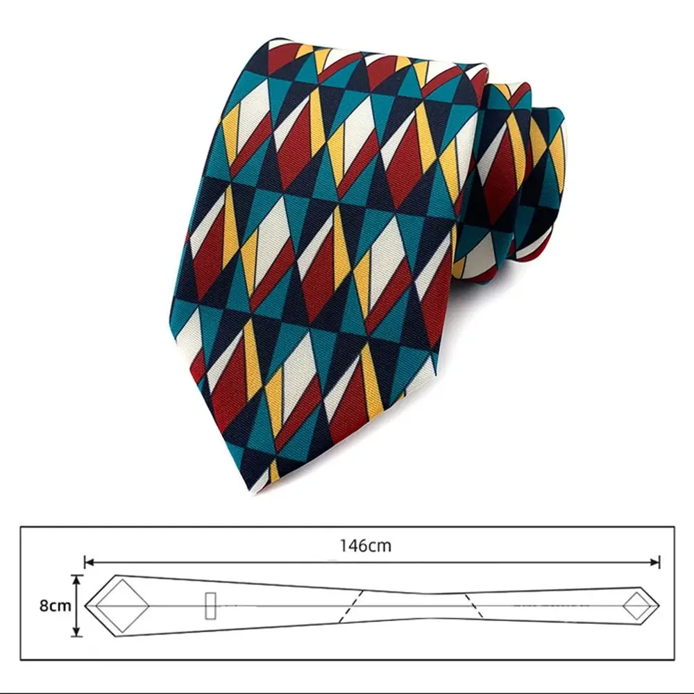 Cravatta da collo in seta regolabile di lusso Cravatta da uomo con stampa vintage a righe e pois Cravatta da collo Slim Fit 8 cm di larghezza Cravatte da uomo Accessori per colletto da sposo