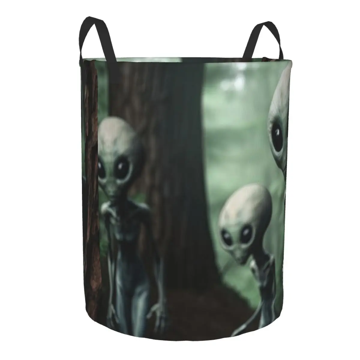 Aliens In The Forest Laundry Basket Folding Dirty Clothes Toys Storage Bucket Household