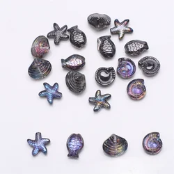 20Pcs Mixed Small Fish /Starfish /Snail /Shell Crystal Glass Pendants Beads DIY Making Earing Necklace Waist Jewelry Accessories
