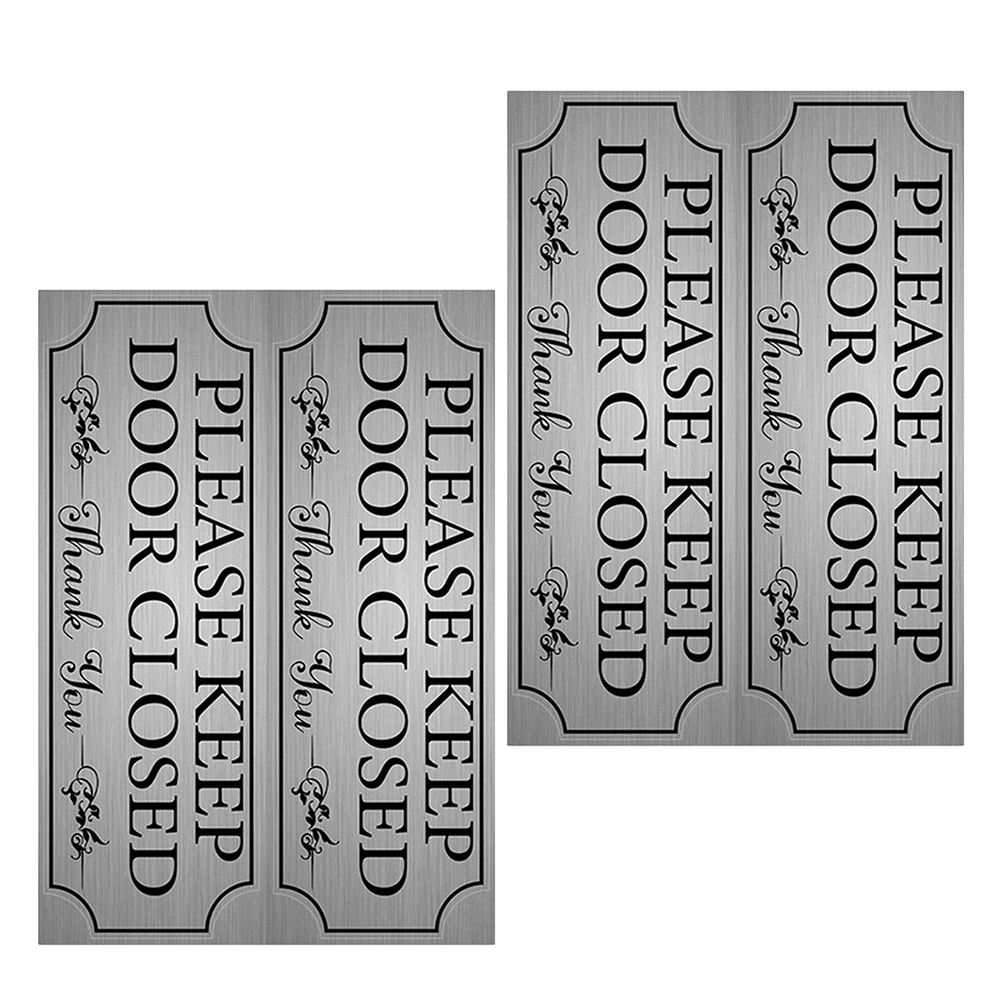 

2Pcs Keep Door Closed Decal Sticker PVC Adhesive Reminder for Bathroom Office Hotel Storage Room Door Safety Sign Minimalist