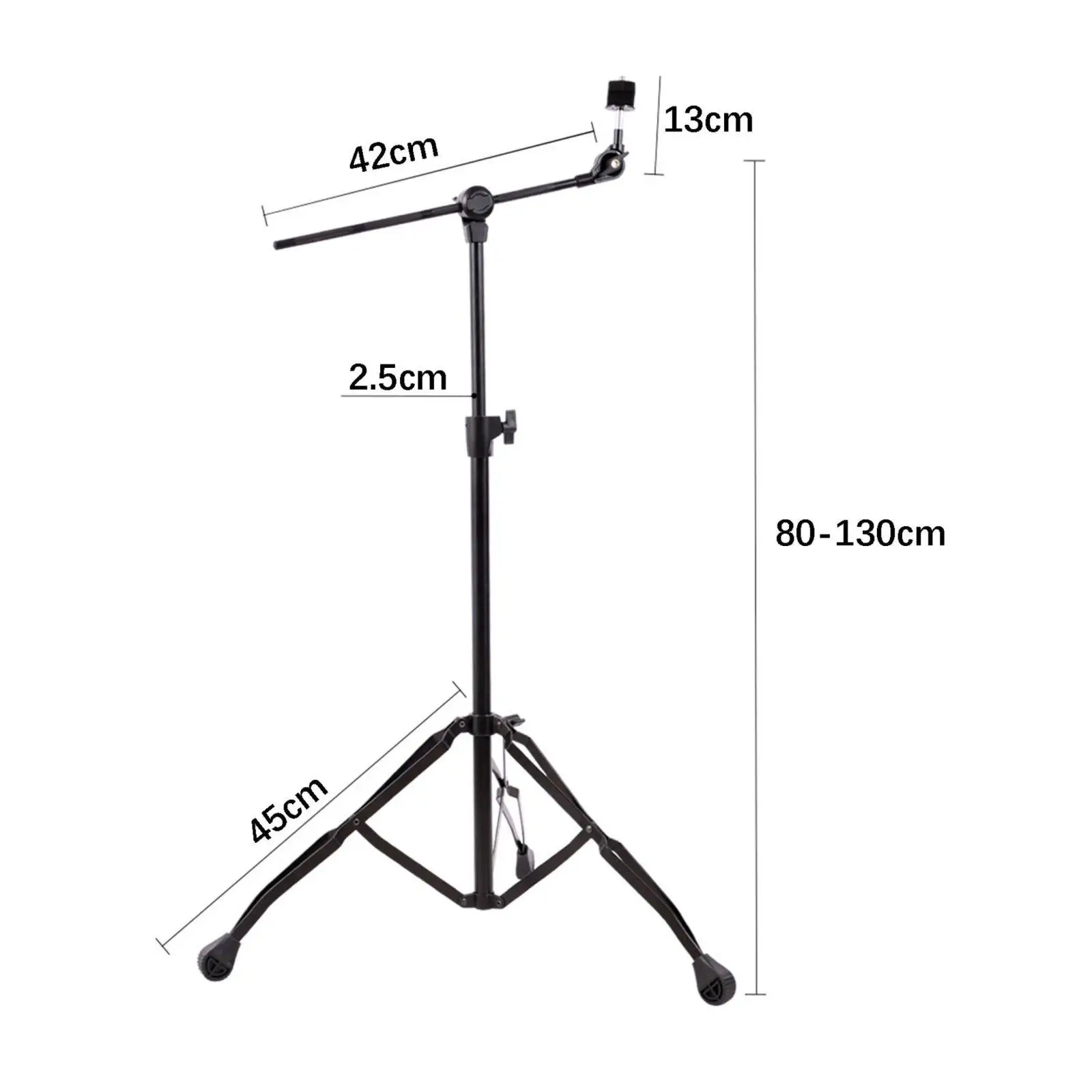Drum Cymbal Stand Height Adjustable Tripod Percussion Stand Rubber Base for Cymbal Protection Recording Sessions