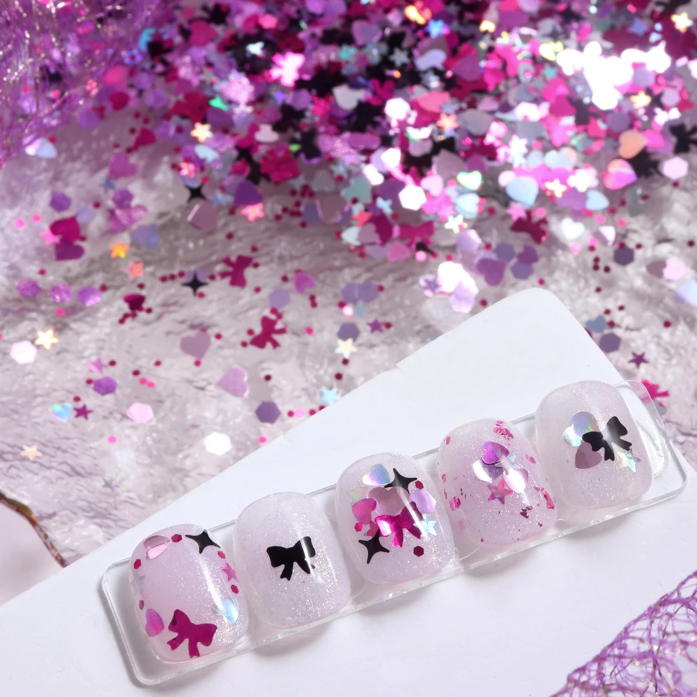 5g Sweet Love Heart Bowknots Glitter Resin Filling Sequins Kawaii Accessories DIY Valentines Resin Art Decoration Epoxy Fillers view 5