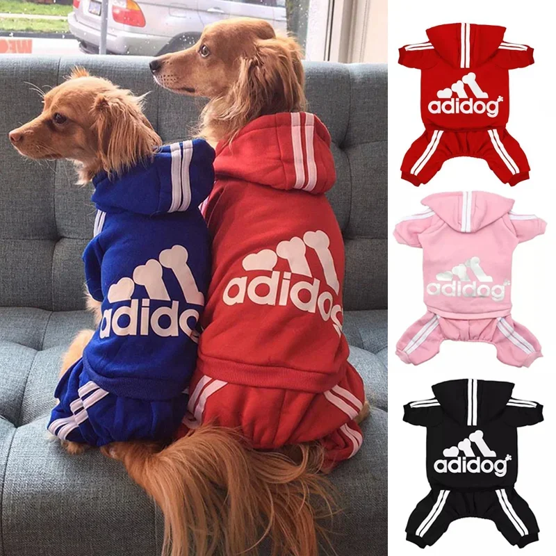 Winter Dog Hoodie Fleece Overalls Small Breeds Puppy Sweatshirt 4 Legs Dog Jumpsuit Sport Winter Clothes for Dogs
