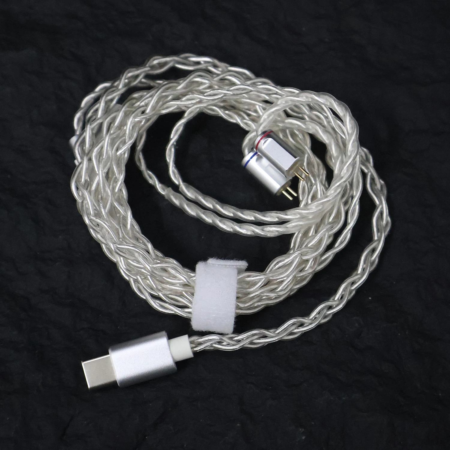CCA C2 Kopfhörerkabel 4-adrig 156-adriges versilbertes Kupfer-Kopfhörer-Upgrade-Kabel H-Pin 3,5mm/Typ-C-Stecker Austauschbares Kabel