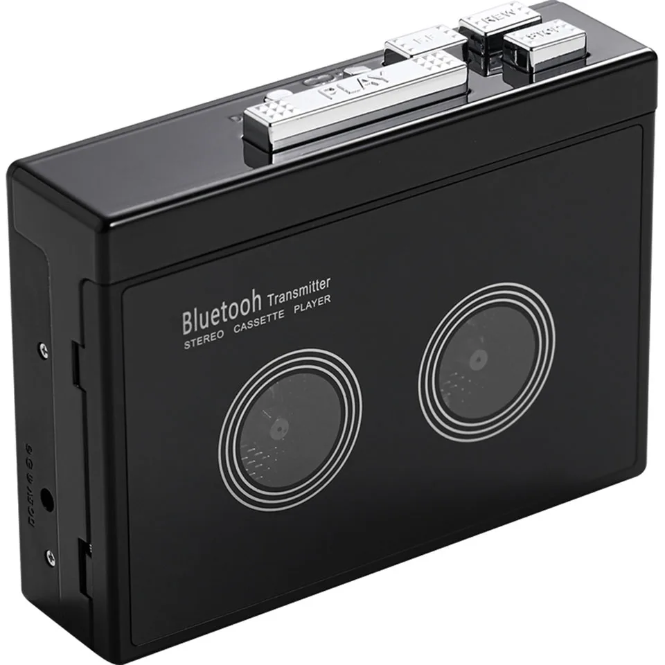 Imagem -02 - Retro Bluetooth Stereo Cassette Player Walkman Cassette Tape Música Áudio Auto Rewind 2023 Novo Preto