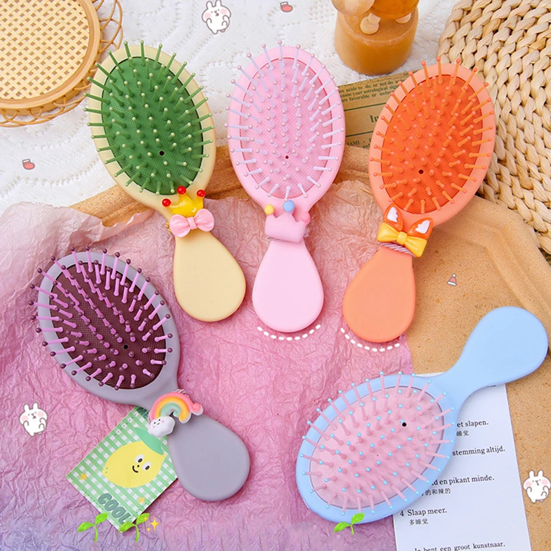 Anti-screw Massage Portable Candy Color Hairbrush Air Cushion Untangling Hair Brush Comb Rope for Women Baby Mother-kids Things