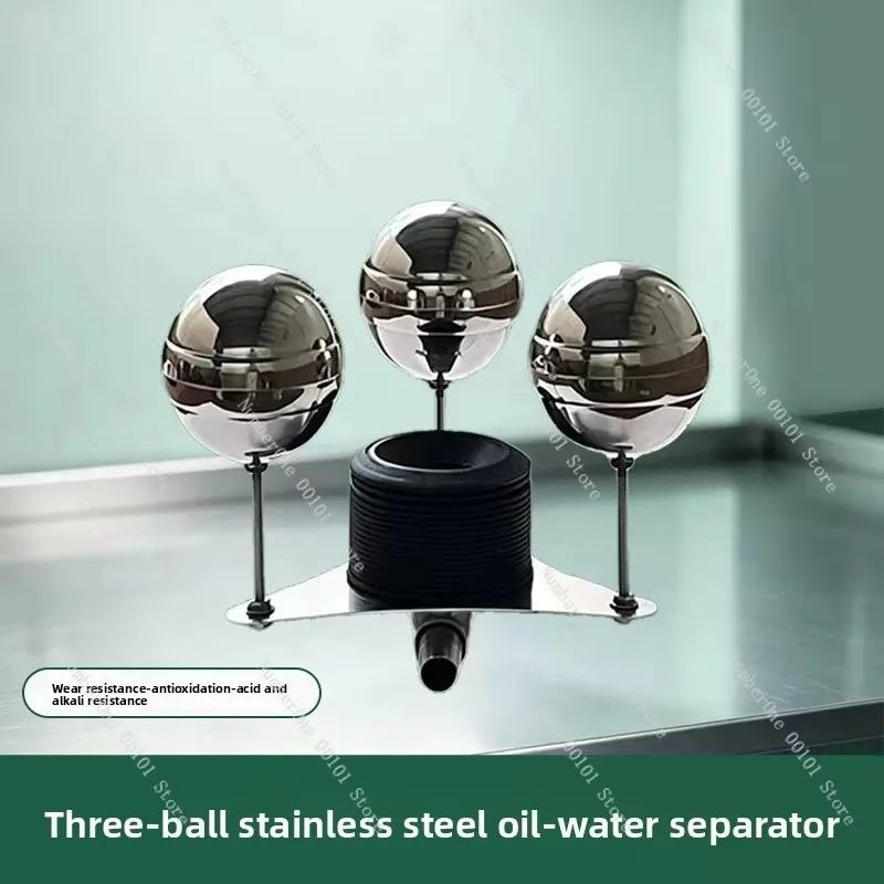 304 Stainless Steel Oil Skimmer Suction Float Device, Three-Ball Oil Slick Collection Oil Water Separator Equipment