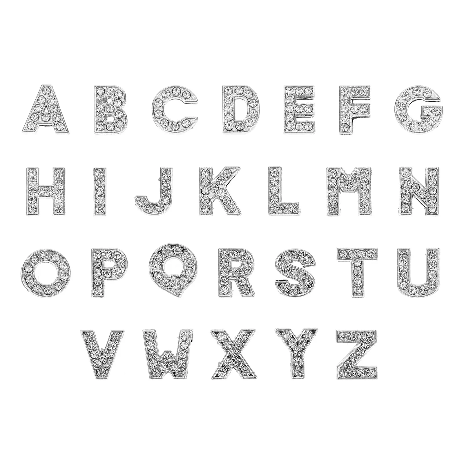 

26pcs Alloy Bead Jewelry Rhinestone Letter Charms Pendant Alphabet Letters Small Metal Crafts Durable Stylish Gifts
