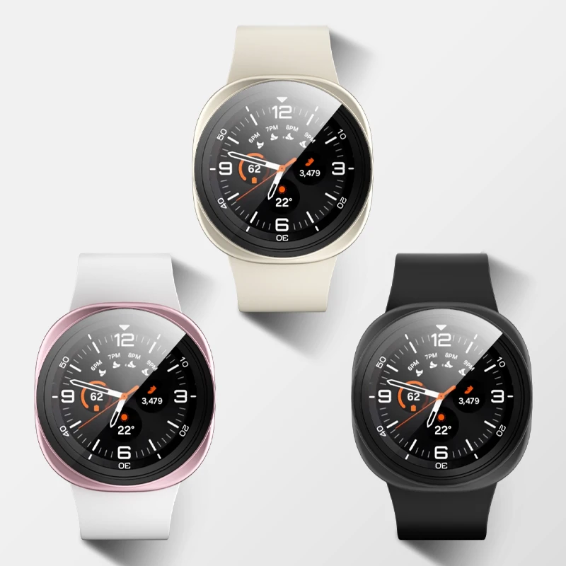 Vetro temperato + custodia per Samsung Galaxy Watch 8 40mm/44mm 3DFull PC cover protezione schermo paraurti shell + pellicola orologio 8 Accessori