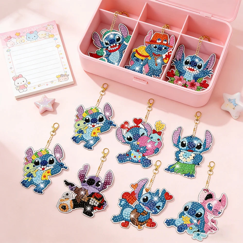 

Blue Alien Anime Superhero DIY 5D Diamond Painting Keychain Cute Cartoon Bag Pendant Handmade Craft Kit for Kids Birthday Gift