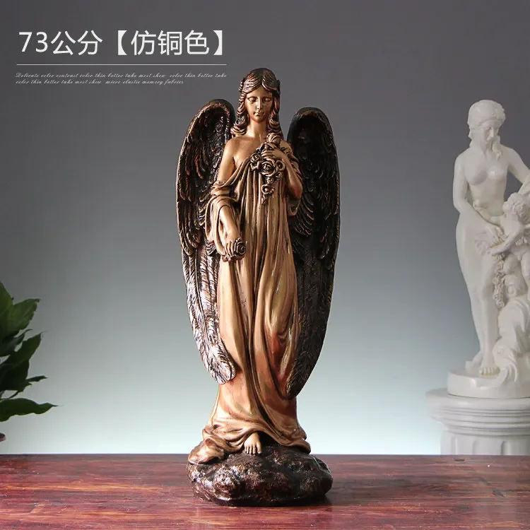 Angel sculpture ornament decoration large wedding props landscape creative water outlet TV cabinet character home European