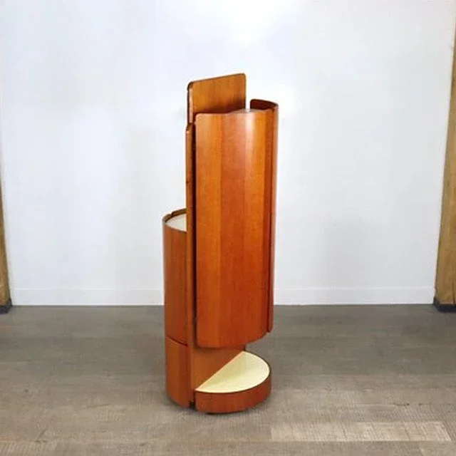 Italian walnut rotating dresser wardrobe desig ner modern villa bedroom wall floor-to-ceiling stora ge cabi net