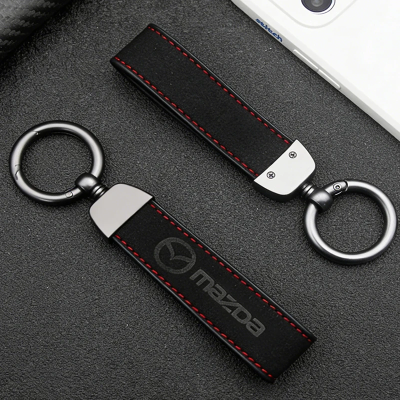 Leder-Autoschlüsselanhänger Metall-Leder Mazda 2 3 5 6 Cx5 Cx9 Cx7 Cx4 Cx3 Cx30 Mx5 Mx3 Bk Zubehör Auto-Styling – Detail 5
