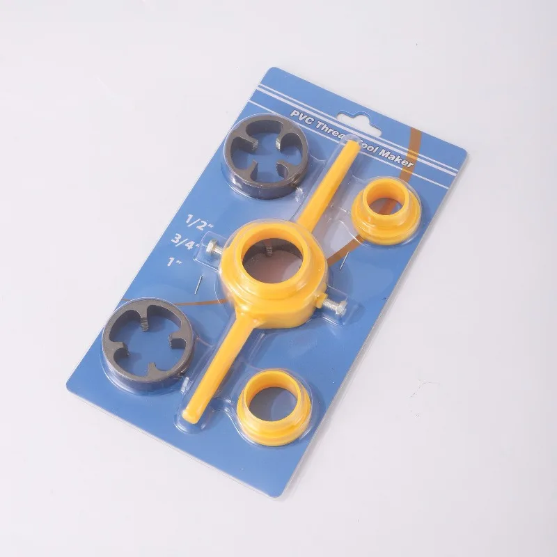 Six Piece PVC NPT Threading Tool Set Water Pipe Threader Tap Bit Wrench Kit For Quarter Inch Three Eighths Inch Half Inch Pipes