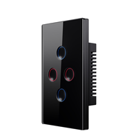 A79G Tuya WiFi Smart Touch Switch 110-240V 2.5D Concave Style Zigbee3.0 Signal Repeater Work with Home 4 Gang