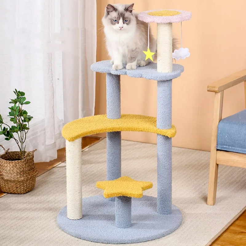 Cat Climbing Frame Cat Scratch Board Sisal Jump Tree House Scratching Post for Cats Training Sofa Protector Pet Toy Pet Supplies