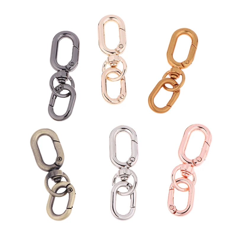 2 قطعة مشبك دوار كليب مزدوج الرأس المعادن جراد البحر مخلب المشابك لصنع المفاتيح DIY بها بنفسك الحرف اكسسوارات