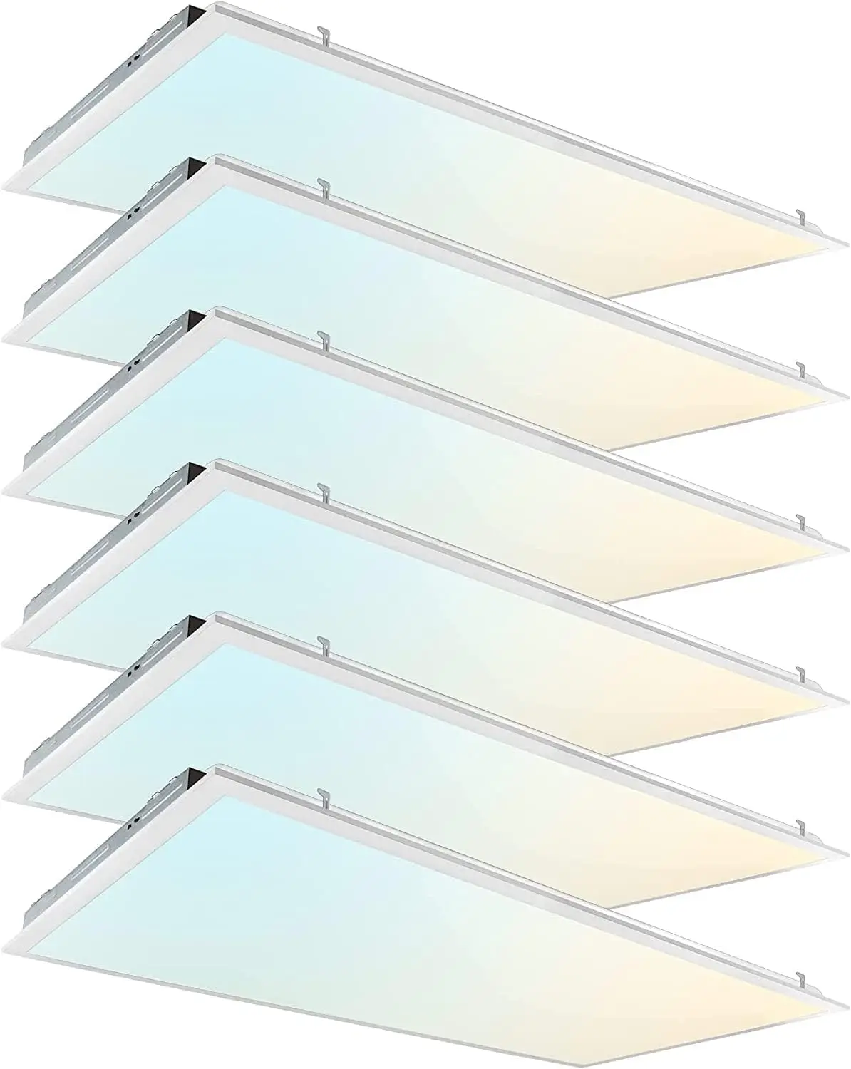 2x4 FT LED Light Flat Panel, 40/50/60W, Color Temperature Selectable 3K | 4K | 5K, Dimmable 20-277V, UL DLC(6 Pack)