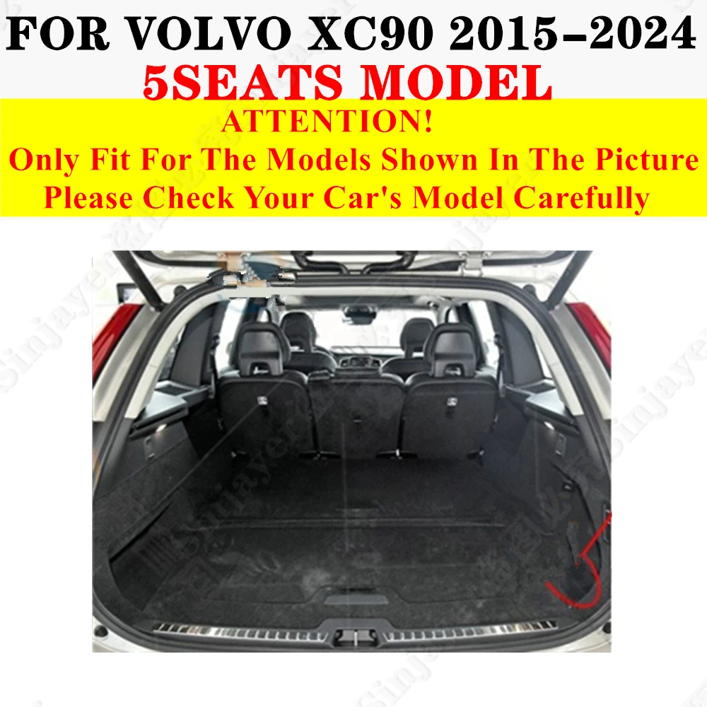 Full Set XPE Car Rear trunk mat for VOLVO XC90 5Seats 2024 2023 2022 2021-2015 Cargo Liner Protect Cover Boot luggage Pad Carpet