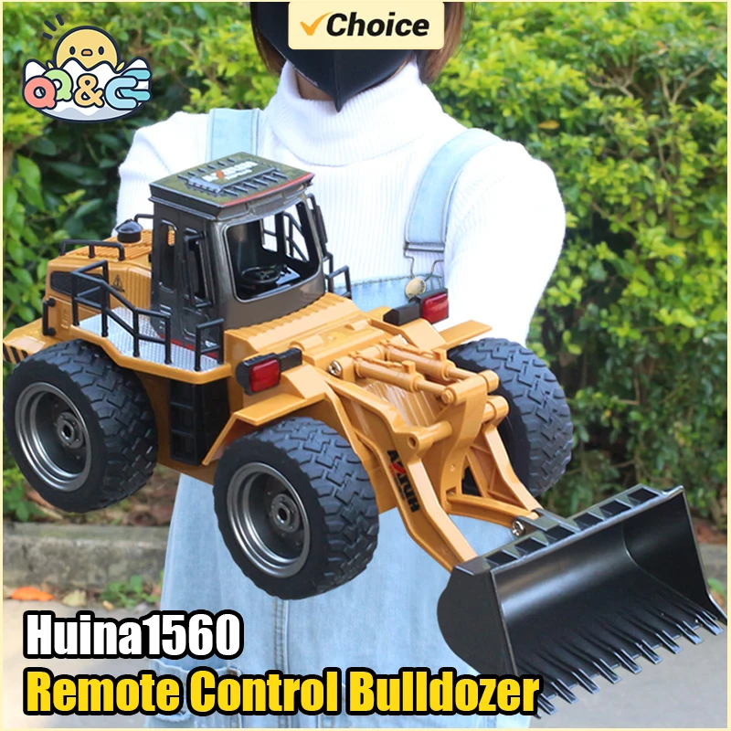 

HUINA 1560 1/18 Rc Bulldozer Alloy Tractor Model 2.4G RC Crawler Radio Controlled Cars Trucks Engineering Car Boys Toys Gifts