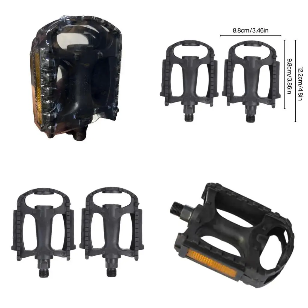 

Y1UC Pedals Bicycles Plastic Nonslip Wide Platform Bicycles Pedals 9/16 Inch Bearing