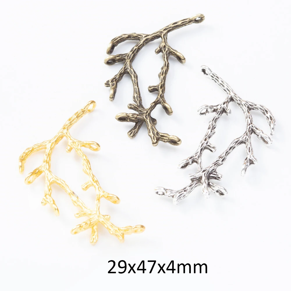 10pcs Metal Tree Branch Charms Pendants for DIY Necklaces Bracelets Brooches Jewelry Findings Craft Jewelry Making Wholesale