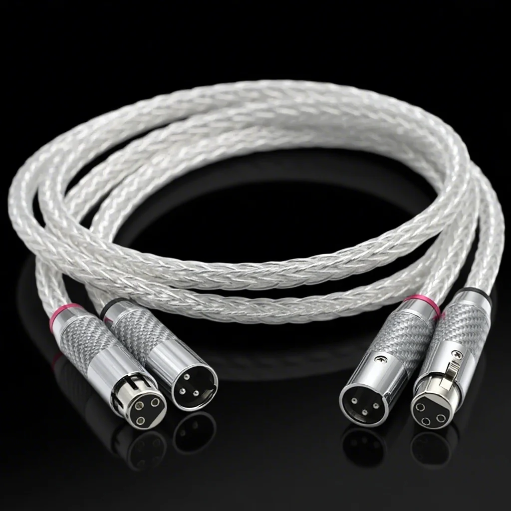 

Пара поворотных кабелей 8AG XLR 99,9999% OCC посеребренные медные провода 3-контактный сбалансированный штекер микрофонный кабель для микшера Soundbox Amp