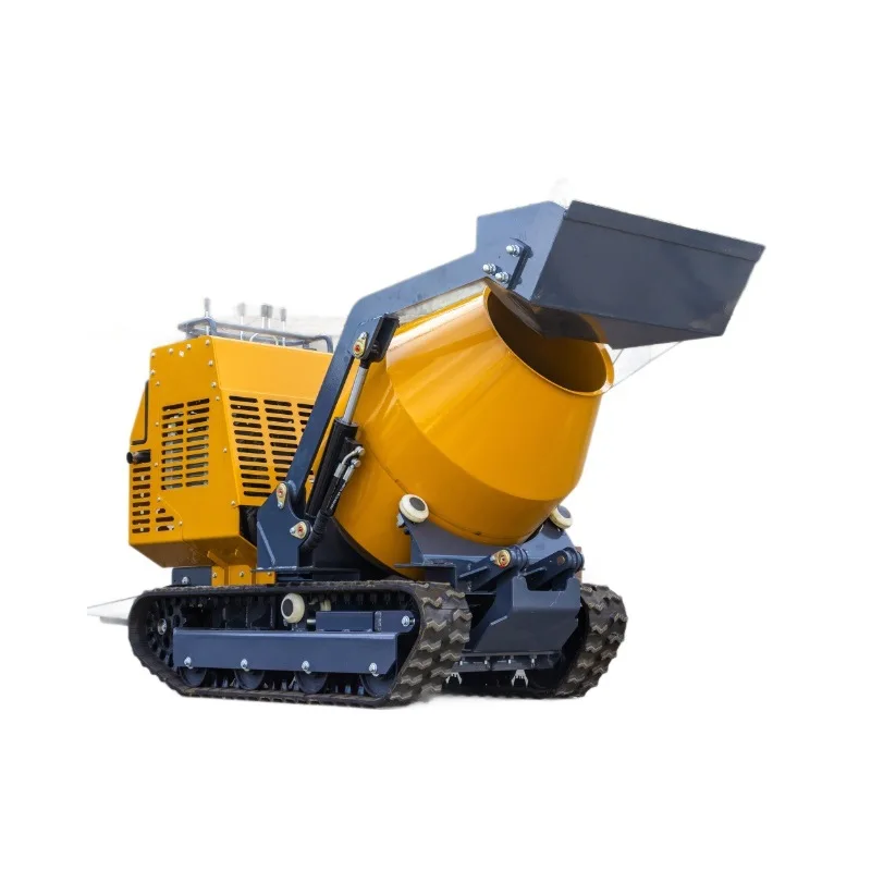 Mixing crawler truck, agricultural concrete mortar mixer truck