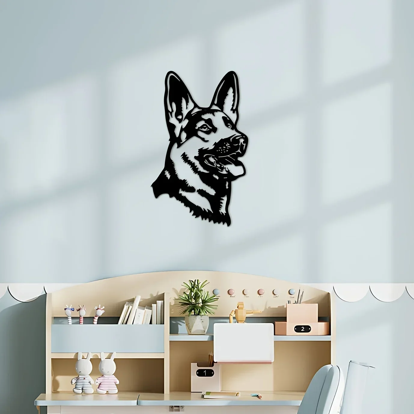 Dog Metal Wall Decor , German Shepherd Head Portrait Wall Art For Living Room, Bedroom, Farmhouse, Kennel, Modern Home Decor