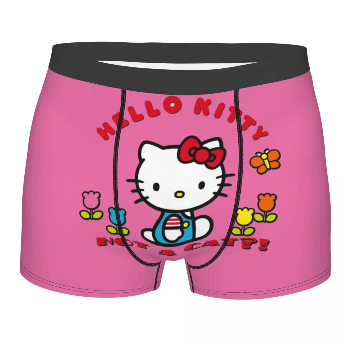 

Сидячие шорты-боксеры с цветами Hello Kitty по индивидуальному заказу для Homme, популярное нижнее белье Kawaii с 3D принтом, трусы, мягкие трусы