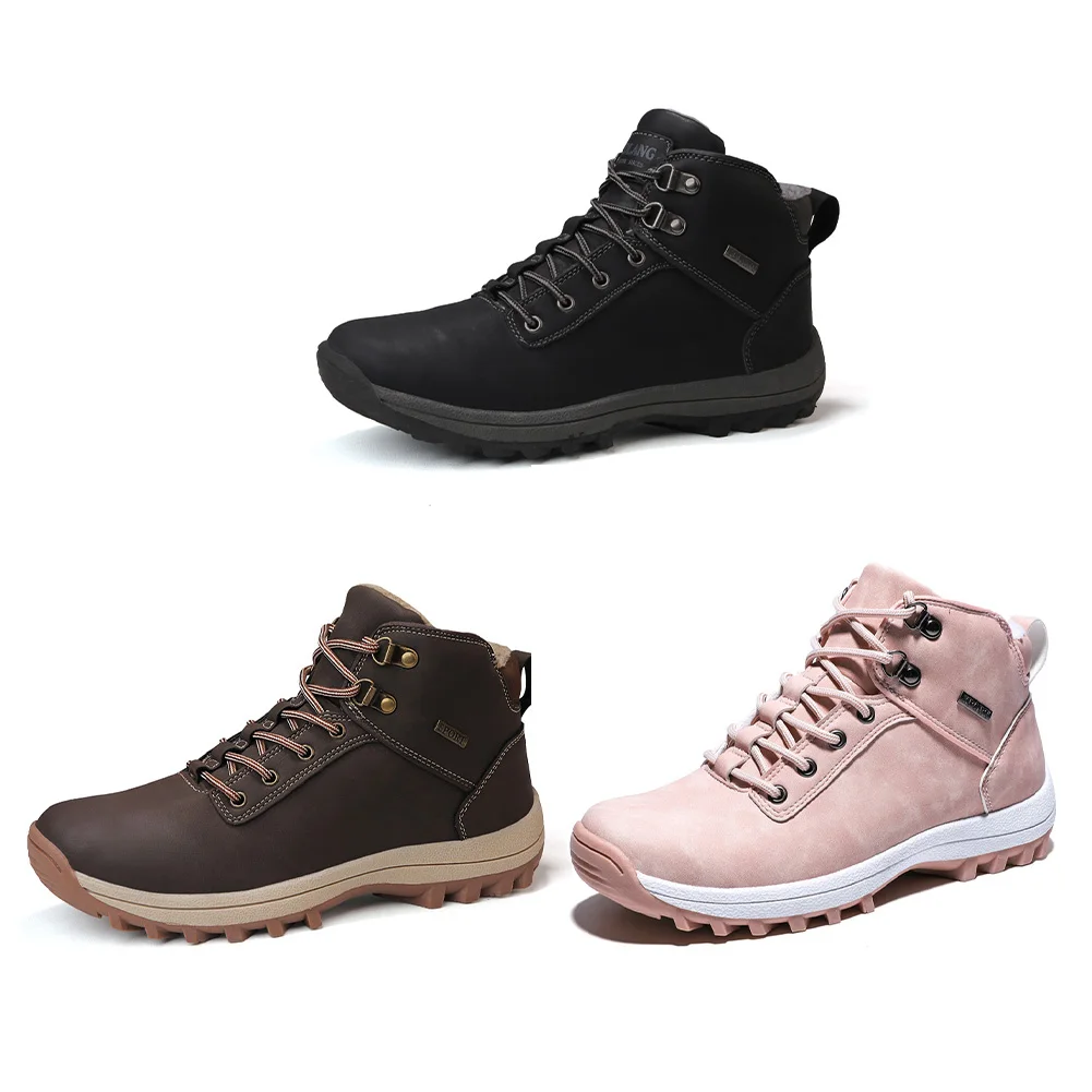 Botas de senderismo impermeables para hombre y mujer, zapatos deportivos informales antideslizantes, botas de Trekking al aire libre, Invierno