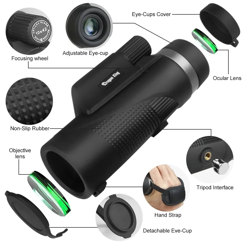 Monoculars Outdoor Zoom Power Binoculars Long Distance Portable Professional Binoculars Night Vision Hunting Jungle Monoculars