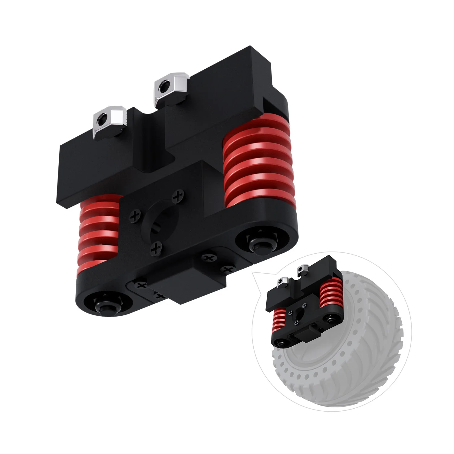 Waveshare All-metal Compact UGV Suspension (A), High-strength Spring, 7.5KG Load Capacity, Suitable for DDSM115 Hub Motor