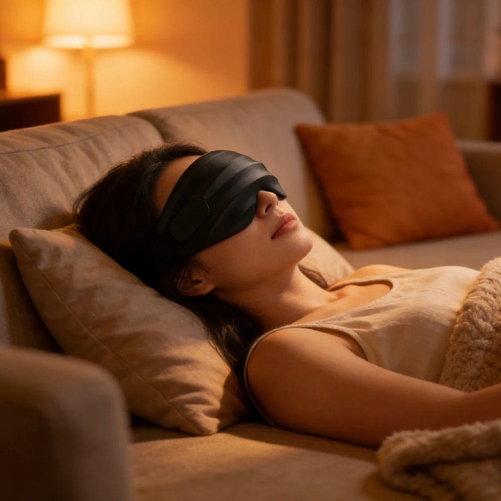 1 Pieza de Antifaz para Dormir, Cubre Ojos 3D con Contorno Profundo, Bloquea el 99% de la Luz, Antifaz sin Presión para Hombres