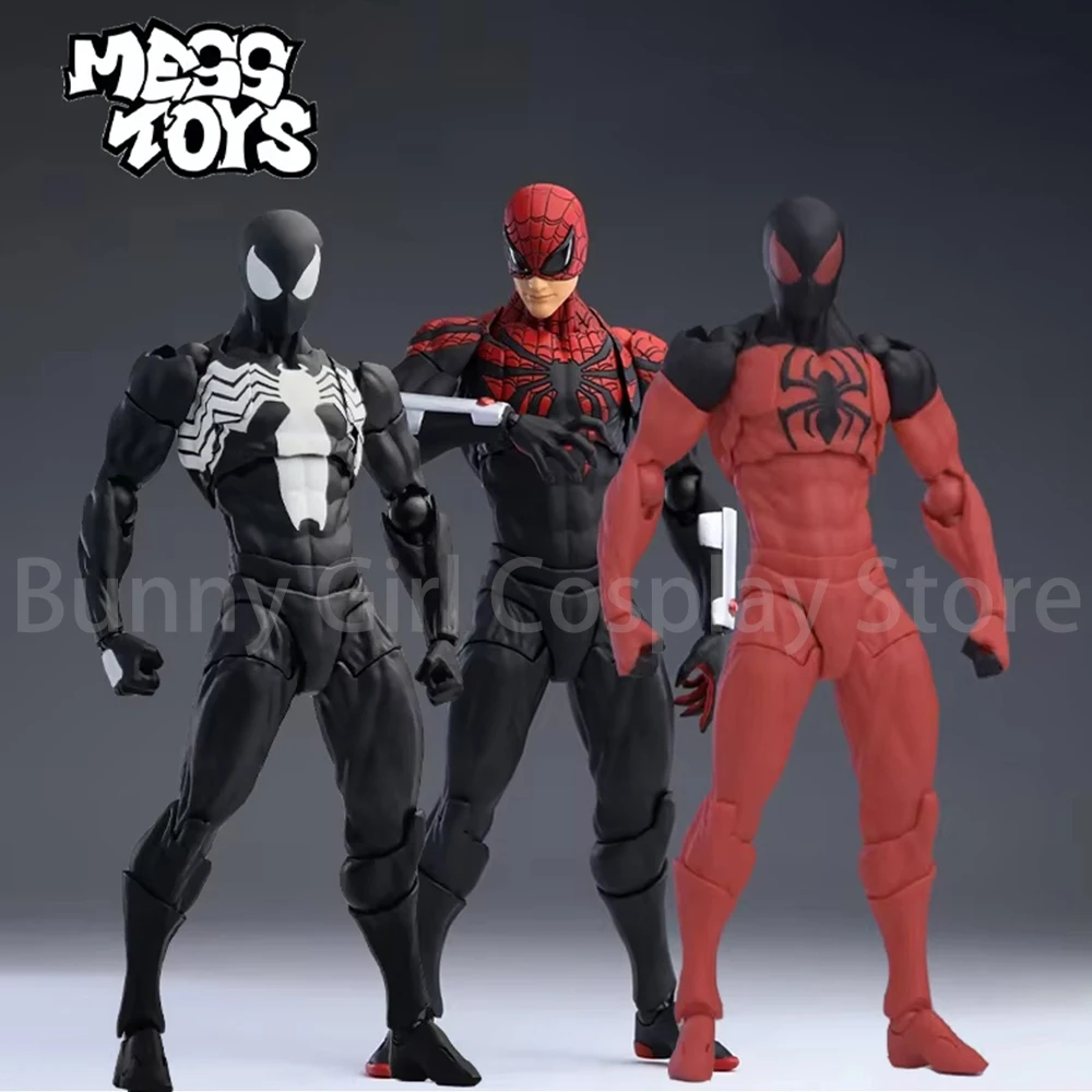 

Original Mess Toys Spider Man Symbiote Spiderman Messtoys Black Suit Neighbor Scarlet Spider Anime Action Figure Gifts Birth Toy