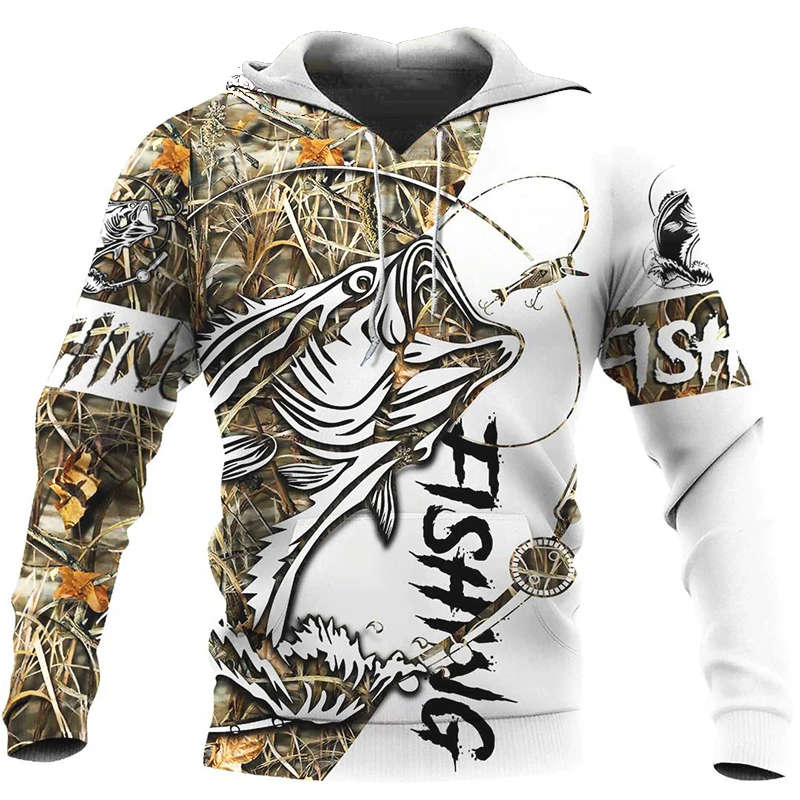 2023 New 3D Fashion Men  Fishing Printed  Hoodie Loose  Sweatshirt  Autumn   Clothes Long Sleeve Pullover Hooded Sweater