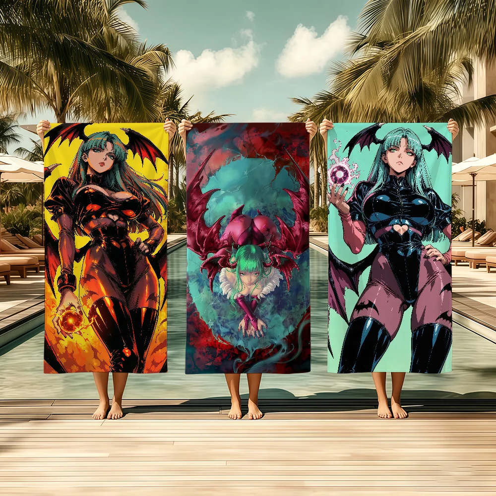 Kpk M-Morrigan Aensland Game Towel Textile Bathrobe Beach Quick-Drying Lightweight Portable Camping Swim Pool Travel