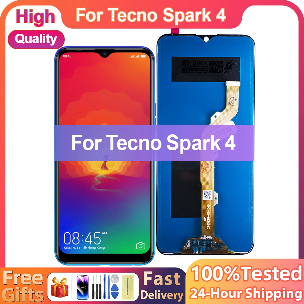 

Высокое качество 6,52 дюйма ЖК-дисплей для Tecno Spark 4 KC8 KC2 KC2j ЖК-дисплей с сенсорным экраном и дигитайзером в сборе, замена для Spark 4