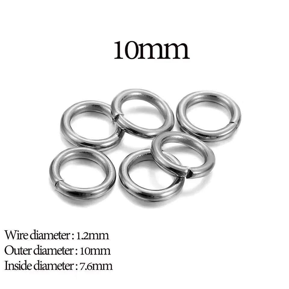 200 stuks 3-10mm roestvrijstalen splitringen, open enkelvoudige lussen, jump rings, connectoren voor DIY sieraden maken, fournituren en accessoires