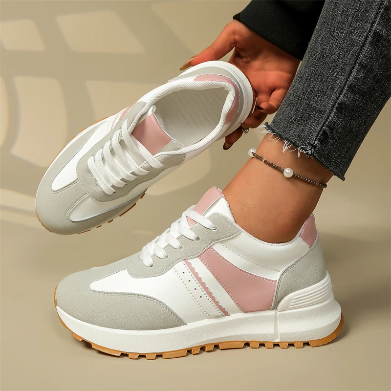 Modische Plateau-Sneaker für Damen, Outdoor-Freizeitsportschuhe, Damen-Laufschuhe, bequeme, rutschfeste Damen-Walkingschuhe