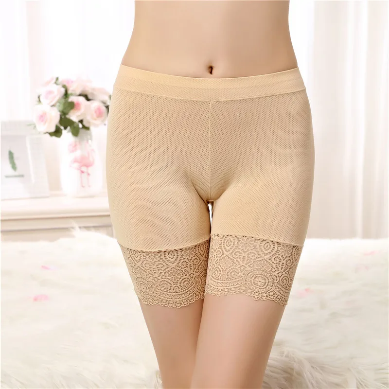 Seamless Underwear Shorts Women Rose Lace Safety Short pants under skirt high waist Plus size boxer briefs