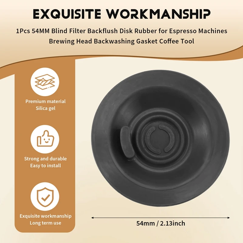 

Blind Insert 1Pcs 54MM Blind Filter Backflush Disk Rubber for Espresso Machines Brewing Head Backwashing Gasket Coffee Tool-Hot