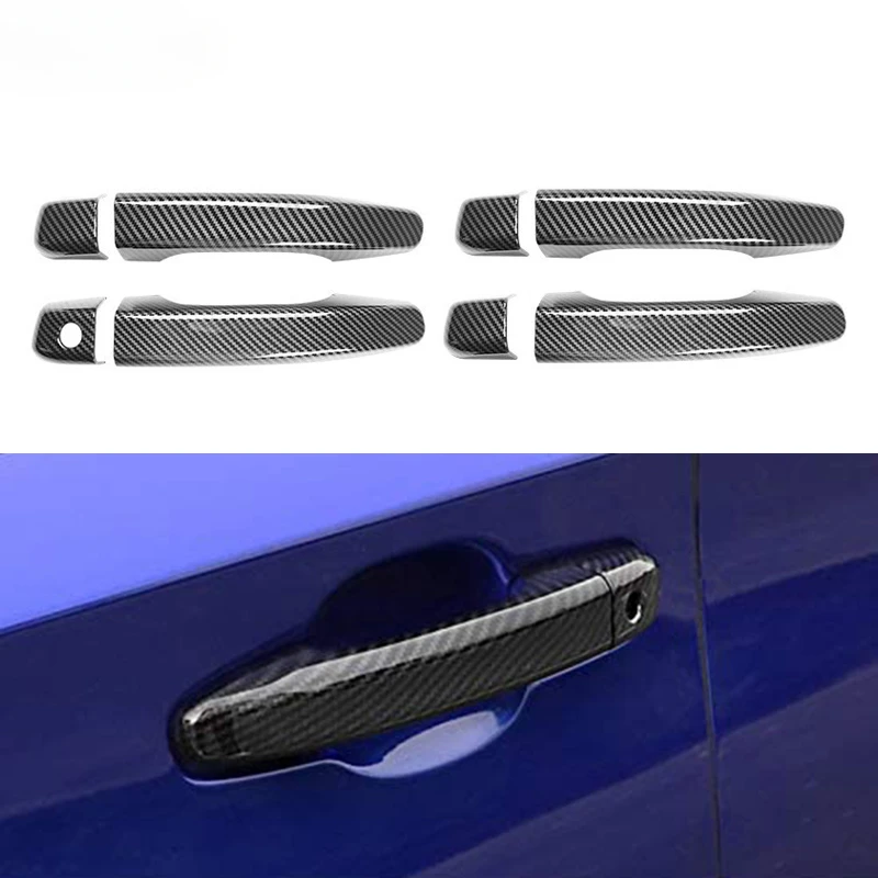 

Для Honda Accord 10 2018 2019 2020 2021 2022 Защитная накладка на дверную ручку, внешние автомобильные аксессуары, глянцевый вид из углеродного волокна