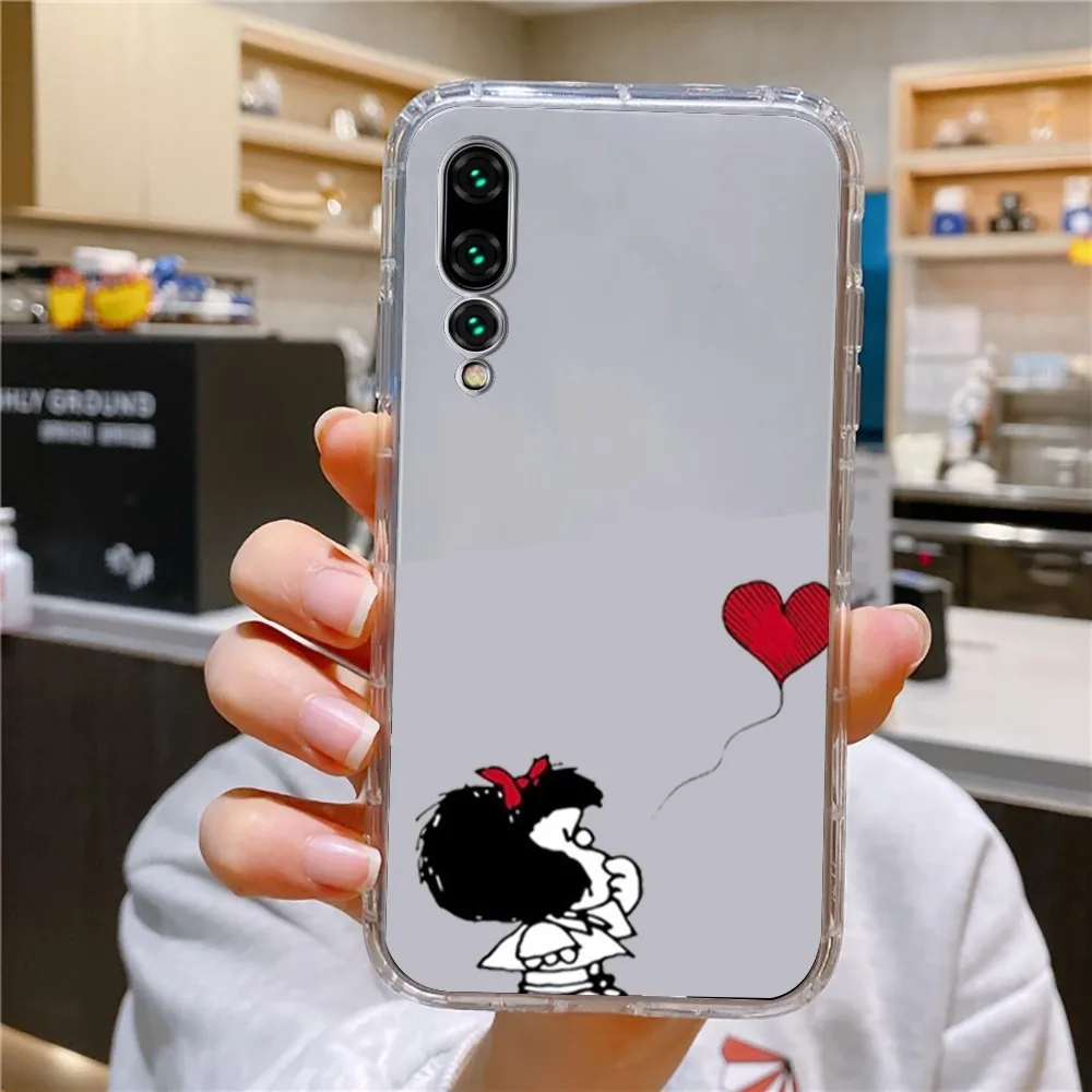 M-mafalda Girl Phone Case For Xiaomi 11 Redmi Note 11 5G 8T 9A 9 10T Note8Pro Note9 12SUltra Transparent Case