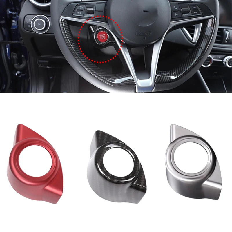 

For Alfa Romeo Giulia Stelvio 2017 2018 2019 Car Ignition Switch Engine Start Stop Button Decoration Shell Cover Trim Parts