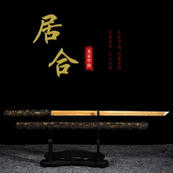 Japanese Wood Practice Katana Wooden Sword for Training Aikido 100cm Drawing Knife Antique Props Kendo Decoration Ornaments